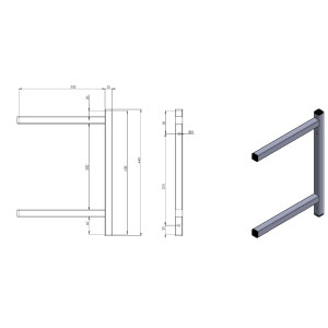 Steun voor Muurplank - P 300 mm - CombiSteel