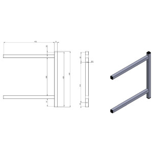 Ondersteuning voor Muurplank - P 400 mm - CombiSteel