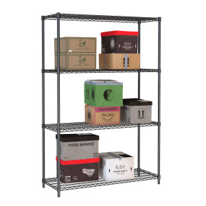 4-Tier Detachable Shelf Black - L 1200 x D 450 mm - CombiSteel