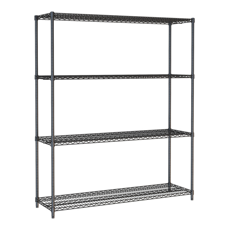 Etagère 4 Niveaux Démontable Noir - L 1500 x P 450 mm - CombiSteel