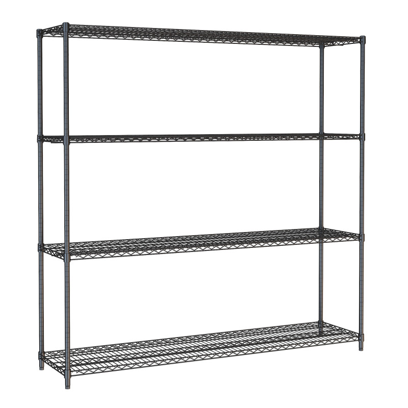 Étagère 4 Niveaux Démontable Noir 1800 mm - CombiSteel | Stockage Efficace & Robuste