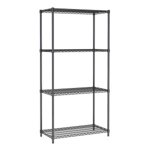 4-Tier Detachable Shelf Black - L 900 x D 450 mm - CombiSteel