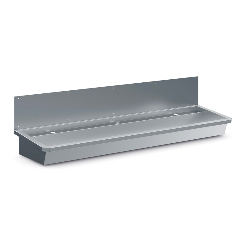 Evier Inox avec Bouchon de Vidange et Couvecle Anti-éclaboussures - L 1800 x P 468 mm - CombiSteel