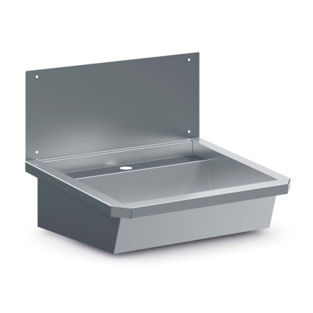 Stainless Steel Sink with Drain Plug and Splash-Proof Cover - L 600 x D 468 mm - CombiSteel