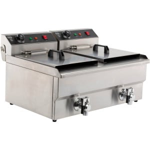 Electric Deep Fryer to Place - 2 x 8 L - 2 x 3300 W - CombiSteel