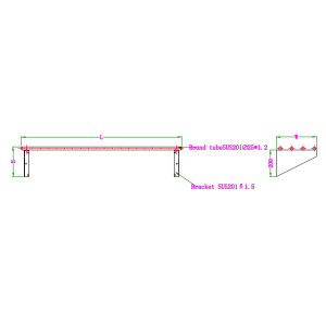 Barred Wall Shelf with Brackets - L 1200 x D 300 mm - CombiSteel