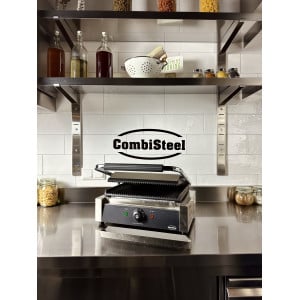 Grill Panini Contact Simple Plaques Geribbeld CombiSteel