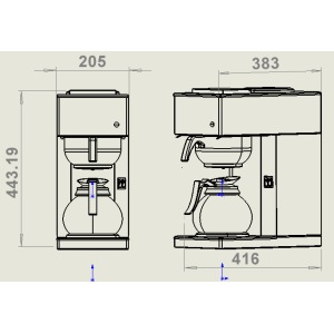 Coffee Machine with 1 Carafe - 1.8 L - CombiSteel