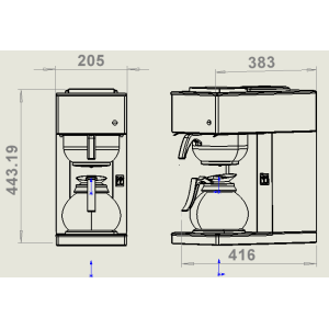 Professionelle Kaffeemaschine - Kanne 1,8 L CombiSteel