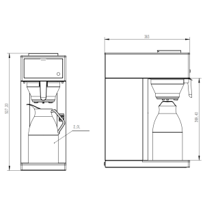 Kaffeemaschine mit 1 Thermoskanne - 2 L - CombiSteel