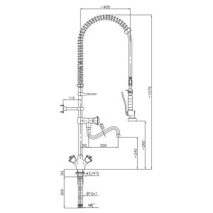 Robuste und effektive Einloch-Spülbrause - CombiSteel.