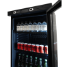 Black Glass Door Beverage Refrigerated Cabinet - 382 L