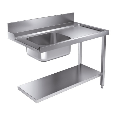 Table d'approvisionnement inox CombiSteel 1200x750 mm avec étagère et dosseret