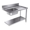 Stainless steel supply table CombiSteel 1200x750 mm with shelf and backsplash