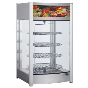 Rotating heated display case 97L in stainless steel - CombiSteel