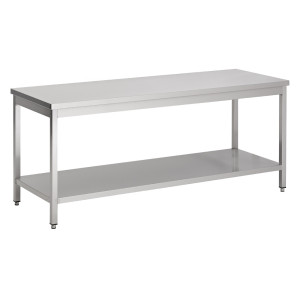 RVS Tafel met Plank - L 1400 x D 700 mm - CombiSteel