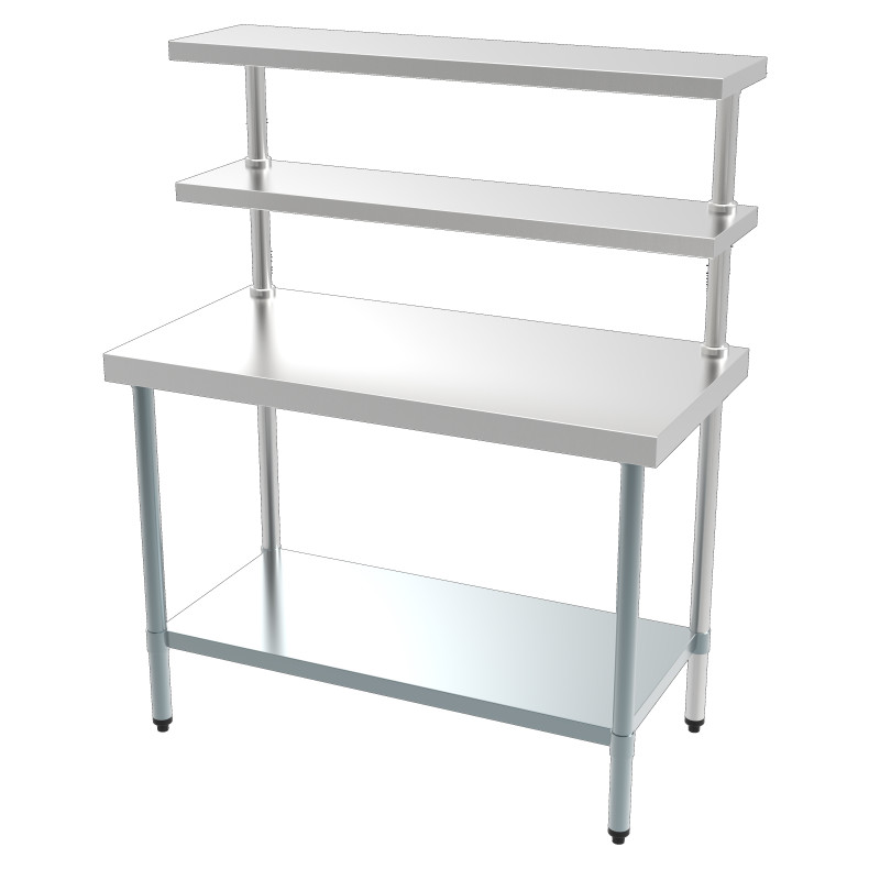 RVS Tafel met 2 Etages - L 1500 x D 600 mm - CombiSteel