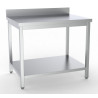 Stainless Steel Table with Backsplash and Shelf - L 2000 x D 600 mm