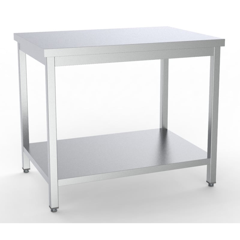 RVS Tafel met Plank - L 1600 x D 600 mm