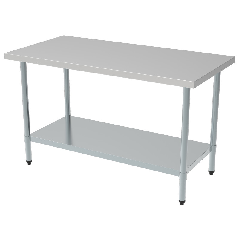 Stainless Steel Table with Shelf - L 1800 x D 700 mm - Professional Quality