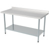 Stainless Steel Table with Backsplash and Shelf - L 1400 x D 700 mm - CombiSteel