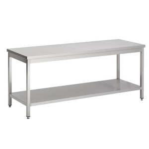 RVS Tafel met Plank - L 800 x D 600 mm - CombiSteel