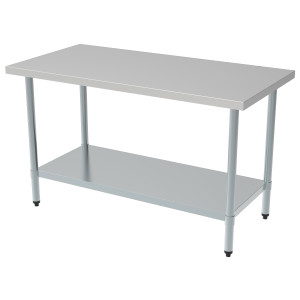 RVS Tafel met Plank - L 120 x D 700 mm - CombiSteel