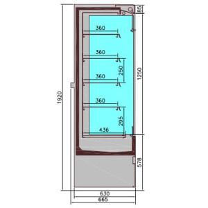 Vitrine Koeling Muur Jamie - 1,85 m² - CombiSteel