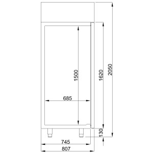 Negatieve Koelkastkast 1400L RVS - 2 Glazen Deuren CombiSteel