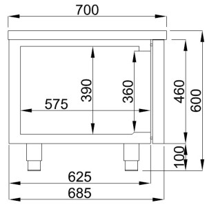 Positive Kühltisch GN 1/1 360 L - 4 Schubladen - Edelstahl