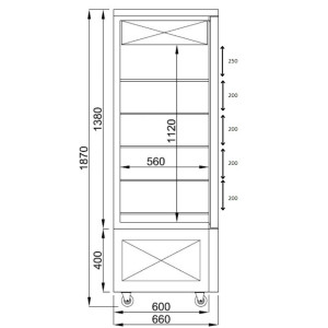 Koelvitrine CombiSteel 400L - Ideaal voor gebak.