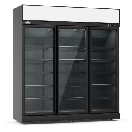 Black Negative Refrigerated Display Case 1480 L - 3 Glass Doors CombiSteel