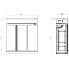 Negatieve Koelvitrine RVS - 3 Glazen Deuren - 1480 L CombiSteel - Diepvries & IJs optimaal.