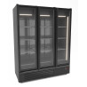 Black Upright Refrigerator - 2 Glass Doors - 1555 L - CombiSteel