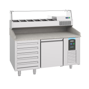 Pizza-Möbel mit 1 Tür und 5 Schubladen - 380 L - CombiSteel