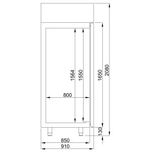 Negative Stainless Steel Pastry Cabinet 850 L CombiSteel - Spacious Capacity & Ventilated Refrigeration