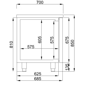 Positieve Koelwerkbank GN 1/1 - 632 L CombiSteel