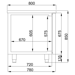 Positive Kühltisch mit 2 Türen - 380 L - CombiSteel