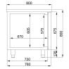 Positive Kühltisch mit 2 Türen - 380 L - CombiSteel