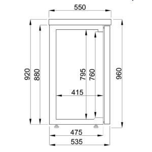 Arrière-Bar Réfrigéré 3 Portes Vitrées 500 L - CombiSteel - Froid Ventilé