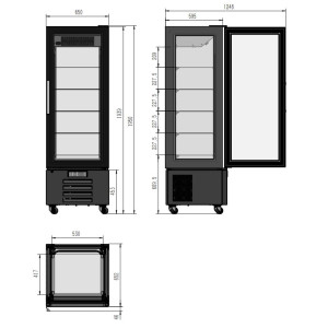 Chilled Pastry Display Case 400L - CombiSteel Black Effect