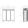 Positieve Koelvitrine met 3 Glazen Deuren - 1530 L - CombiSteel
