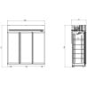 Positieve Koelvitrine 3 Glazen Deuren - 1530 L CombiSteel