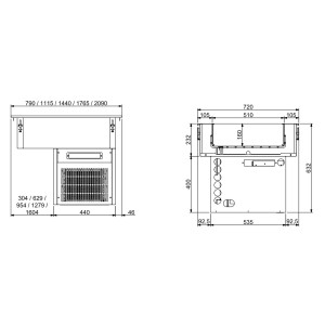 Drop-In Koelbak - L 790 x P 720 mm - CombiSteel