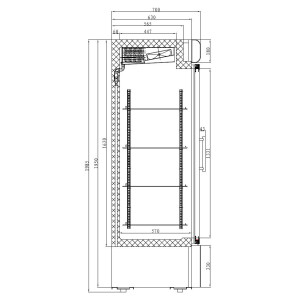 Negatieve Koelkastkast met 1 Glazen Deur - 412 L - CombiSteel