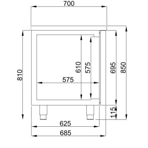 Positive Kühltisch mit 2 Türen - 281 L - CombiSteel