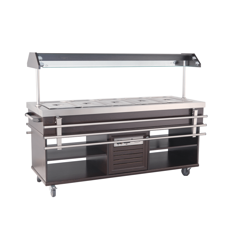 Buffet Chaud CombiSteel - Acier Inoxydable GN 1/1 & Éclairage LED