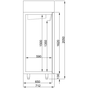 Stainless Steel Refrigerated Cabinet 1 Door - 550L Combisteel