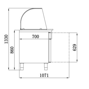 Refrigerated Saladette 2 Doors - GN 1/1 CombiSteel in Stainless Steel