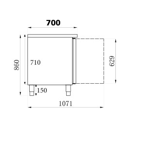 Gekoelde werkbank met 4 deuren GN 1/1 - 553 L CombiSteel